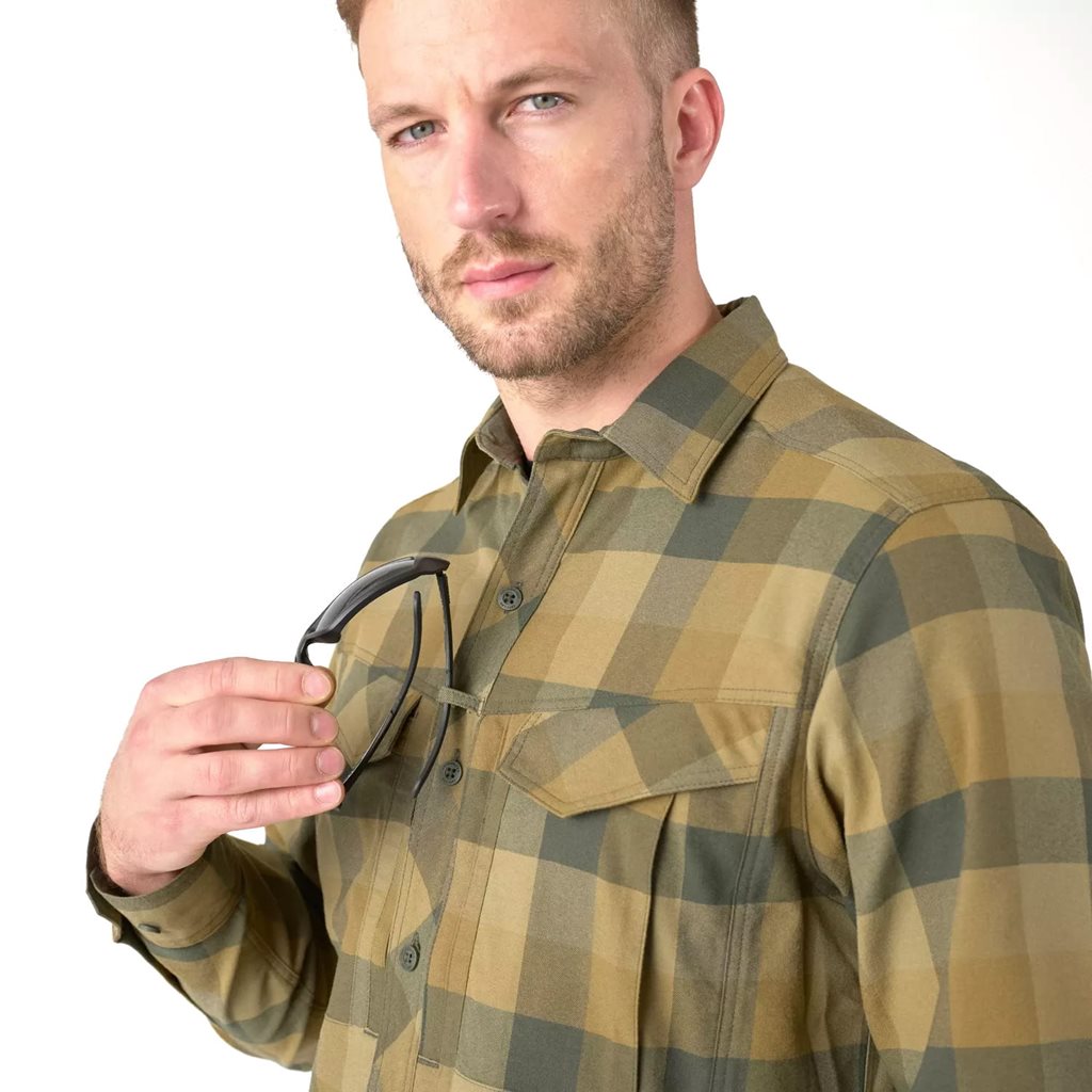 Camisa DEFENDER Mk2 Nylon Sorona® manga larga BAYOU MOSS, transpirable para movimiento dinámico