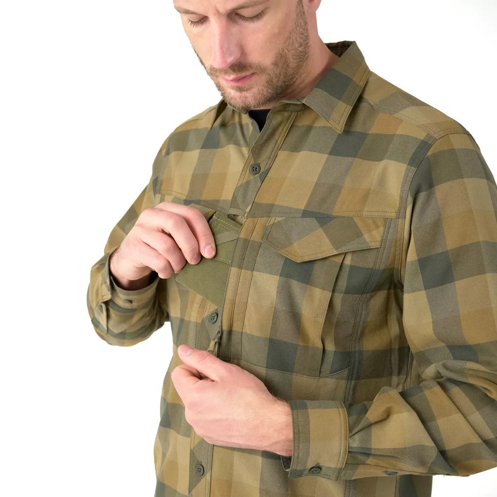 Camisa DEFENDER Mk2 Nylon Sorona® manga larga BAYOU MOSS, transpirable para movimiento dinámico