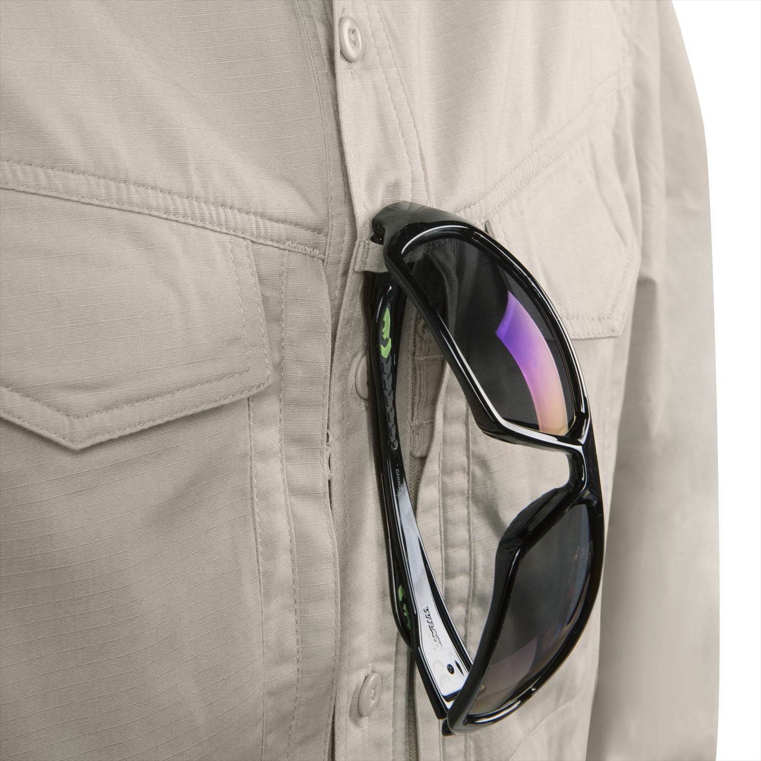Camisa DEFENDER Mk2 manga larga khaki, resistente con doble costura