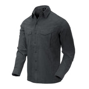 Camisa DEFENDER Mk2 negro/gris de manga larga, material resistente y costuras dobles