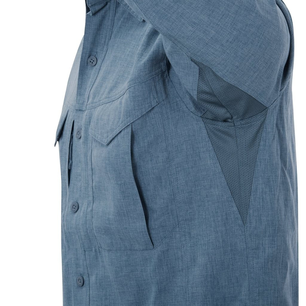 Camisa DEFENDER Mk2 negro/gris de manga larga, material resistente y costuras dobles