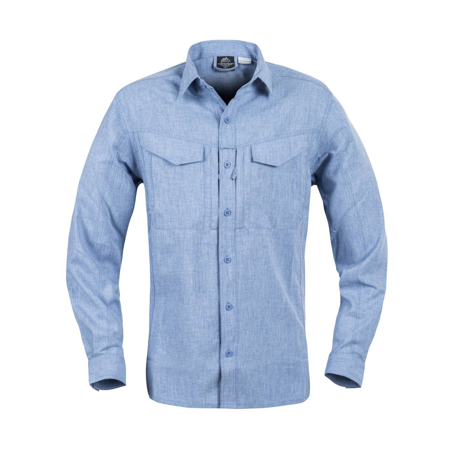 Camisa DEFENDER Mk2 negro/gris de manga larga, material resistente y costuras dobles