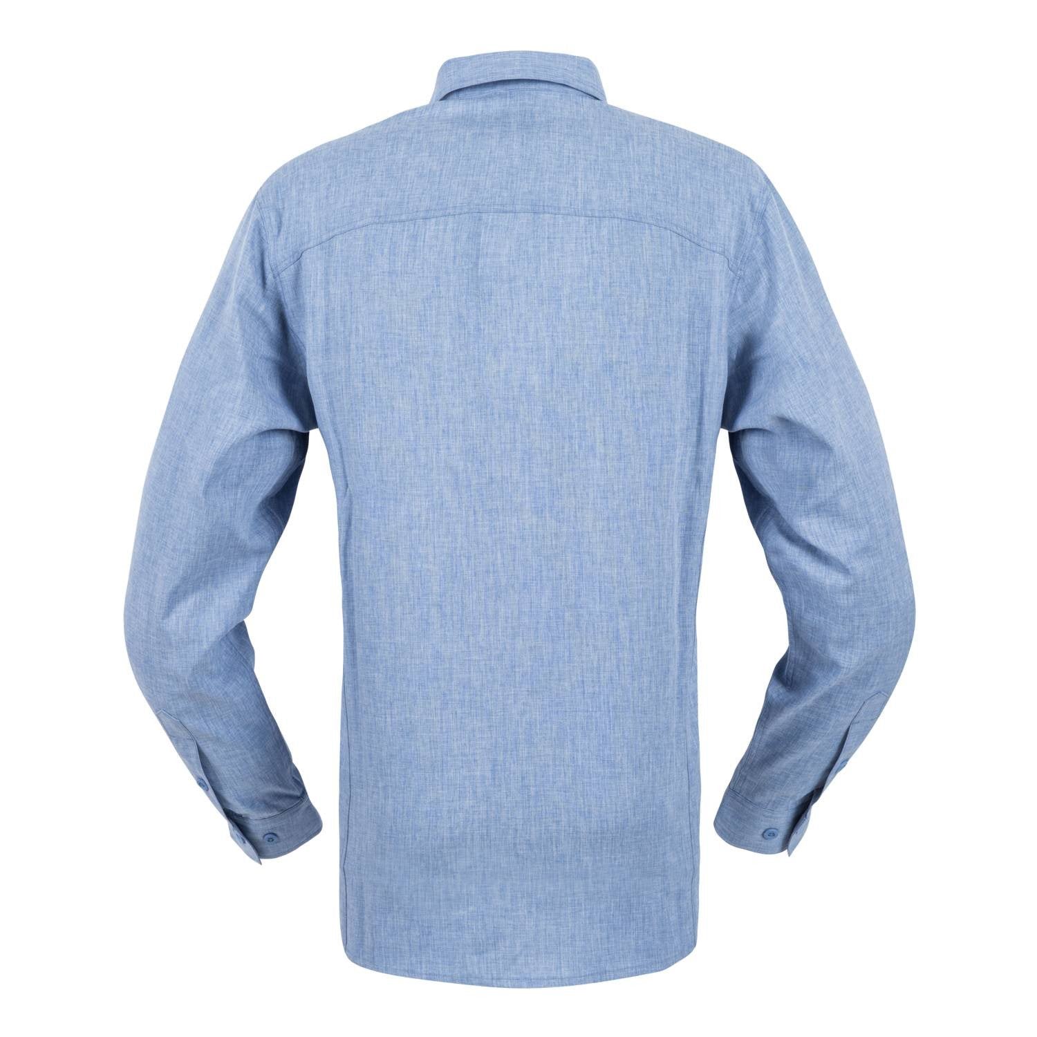 Camisa DEFENDER Mk2 negro/gris de manga larga, material resistente y costuras dobles