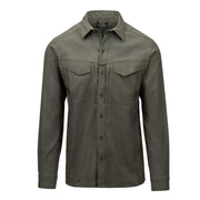 Camisa DEFENDER Mk2 Pilgrim verde musgo denim, manga larga, 2 bolsillos con solapa y 2 con cremallera