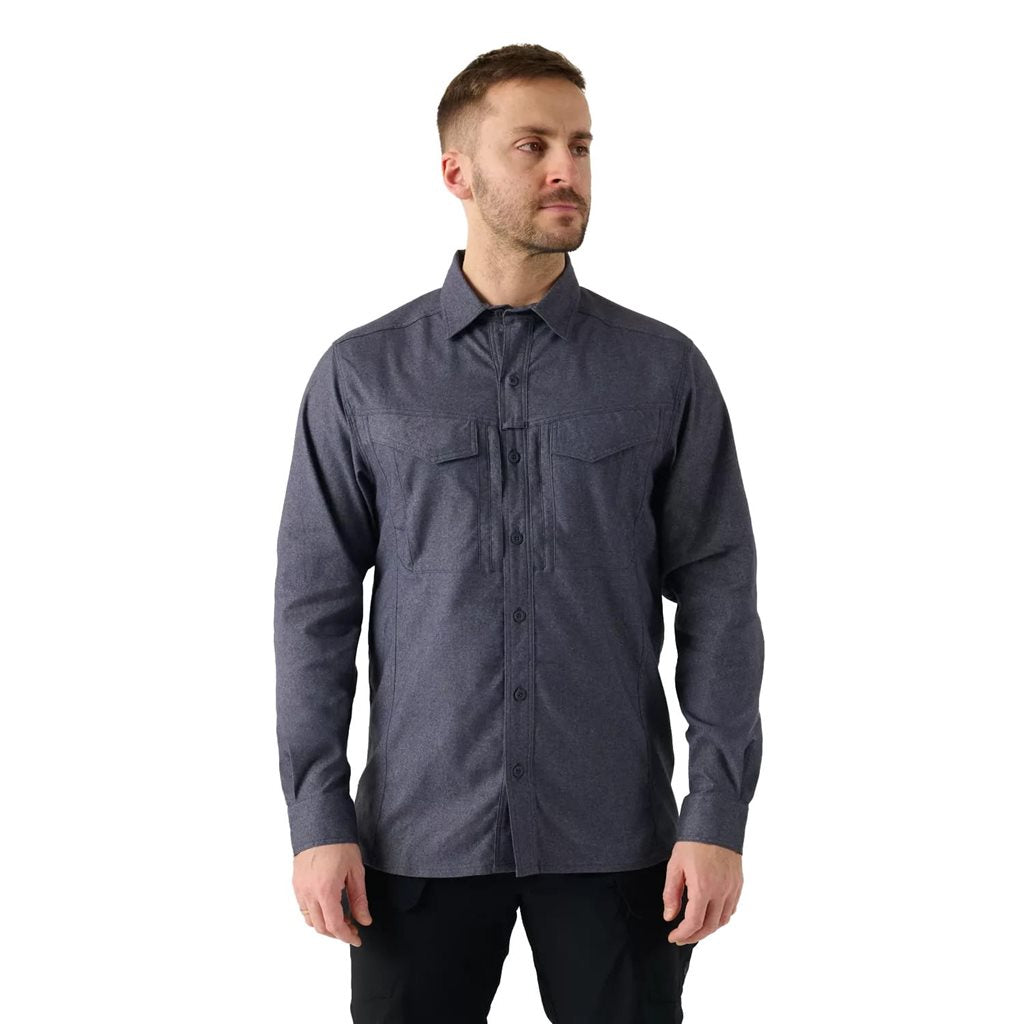 Camisa DEFENDER Mk2 PILGRIM a cuadros, manga larga con bolsillos con solapa y cremalleras