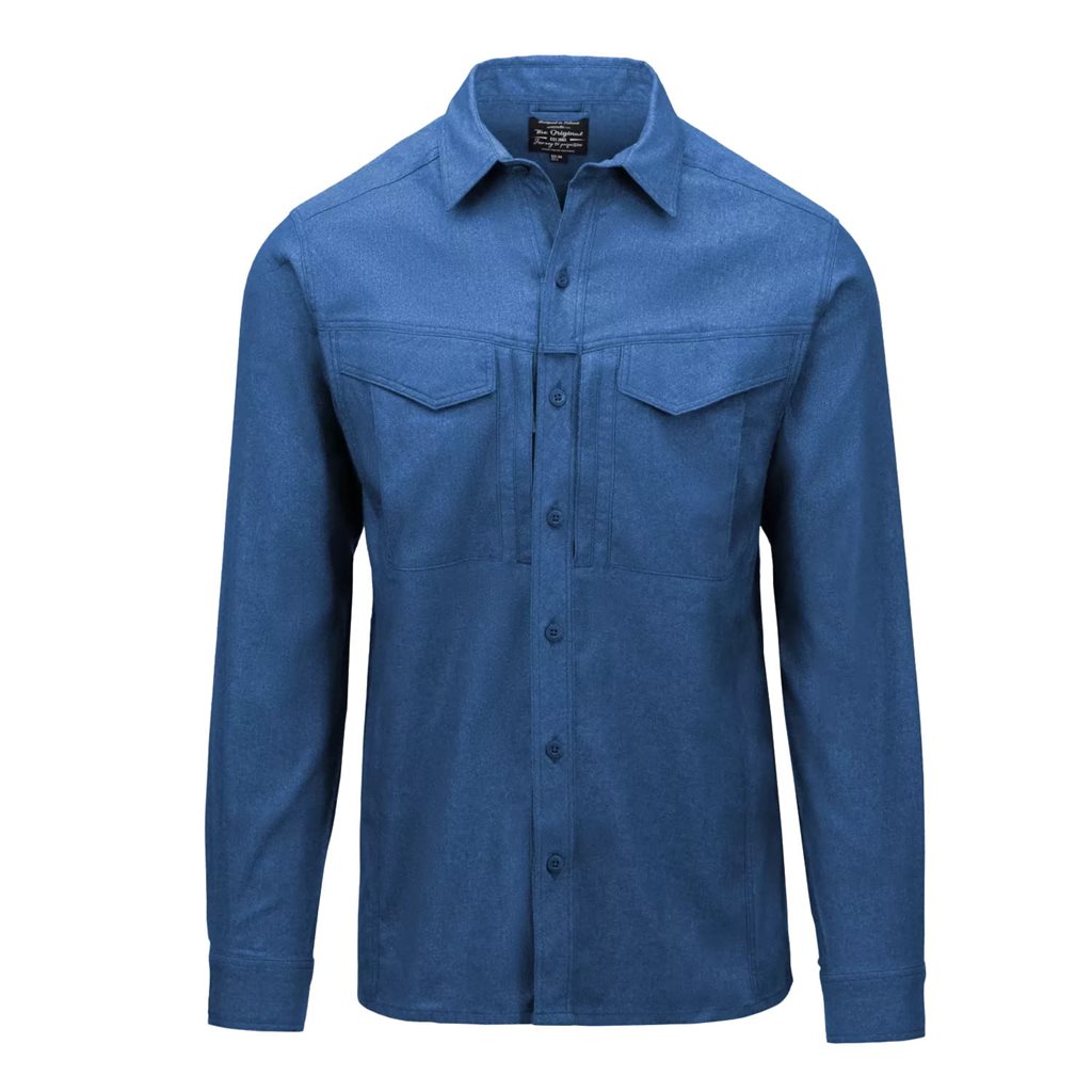 Camisa DEFENDER Mk2 PILGRIM Fresh Blue, manga larga, bolsillos con solapa y cremallera