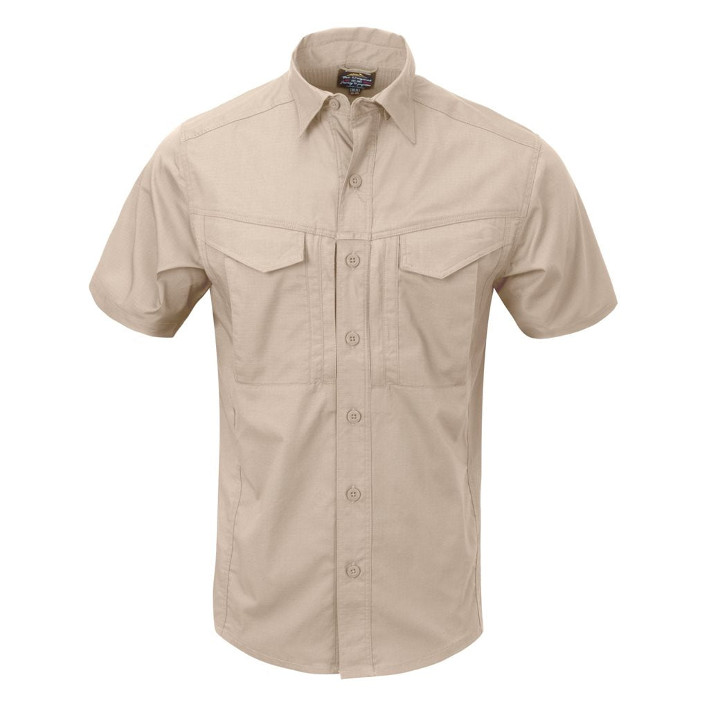 Camisa DEFENDER Mk2 manga corta khaki, tejido resistente y doble costura