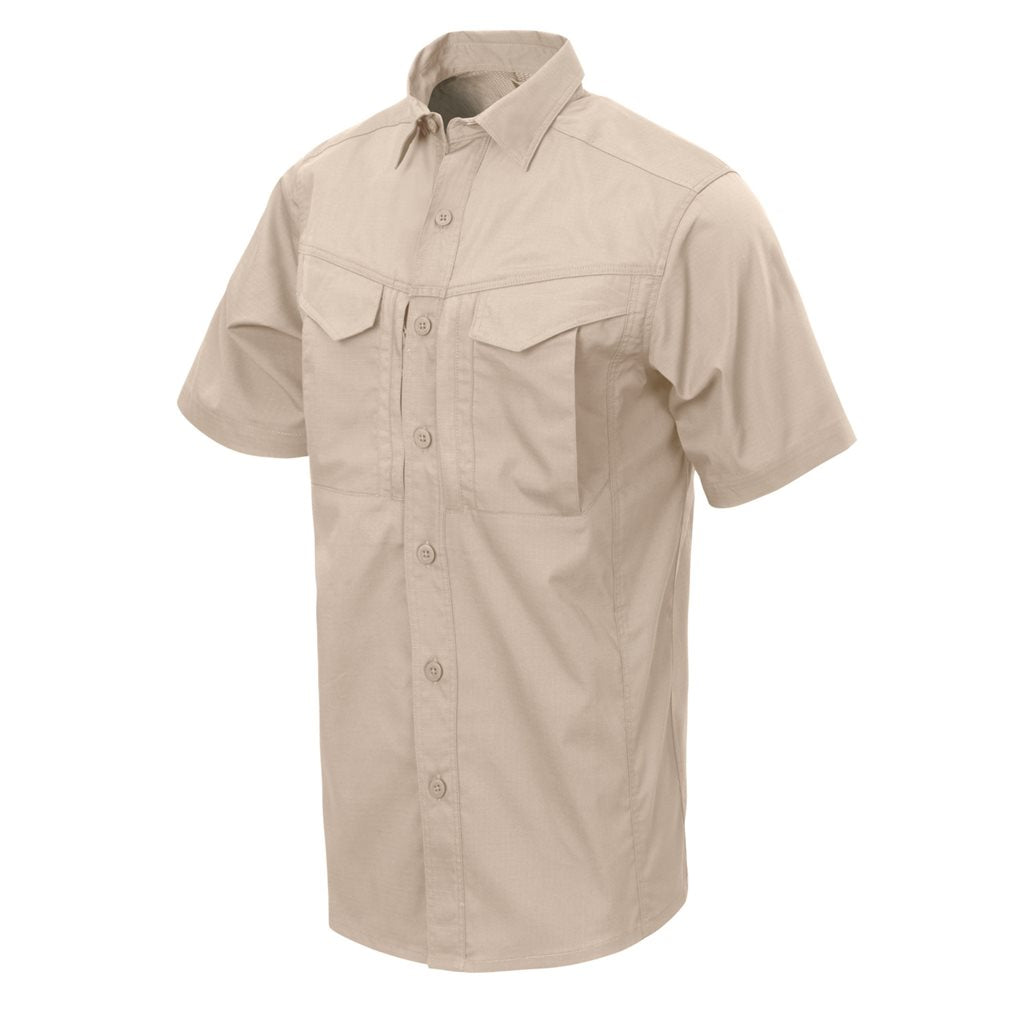 Camisa DEFENDER Mk2 manga corta khaki, tejido resistente con costuras dobles