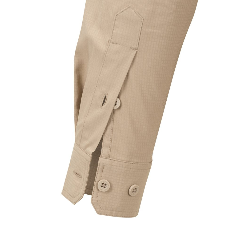 Camisa DEFENDER MK2 TROPICAL Silver Mink, ligera, manga larga, cierre con botones y cuatro bolsillos