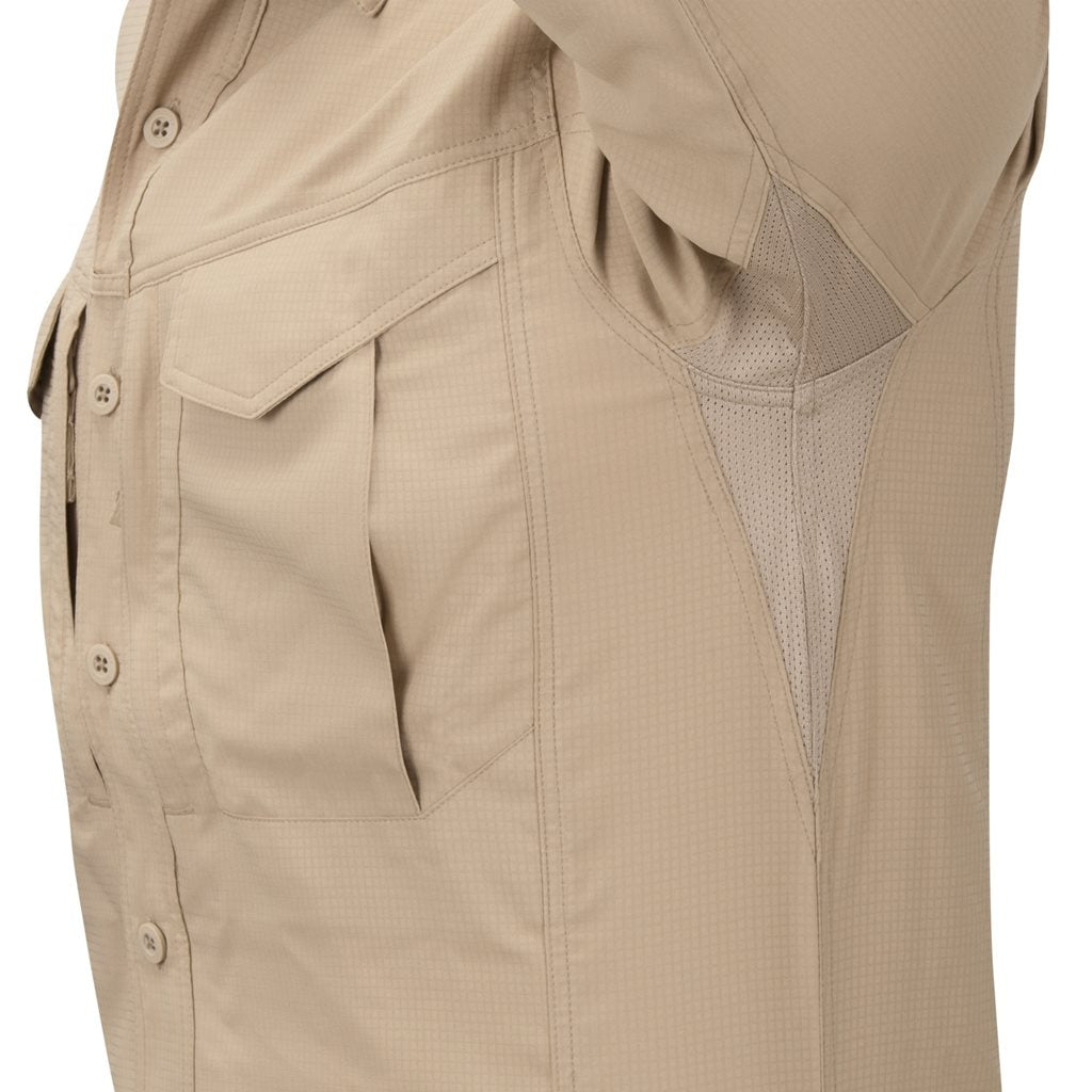 Camisa DEFENDER MK2 TROPICAL Silver Mink, ligera, manga larga, cierre con botones y cuatro bolsillos