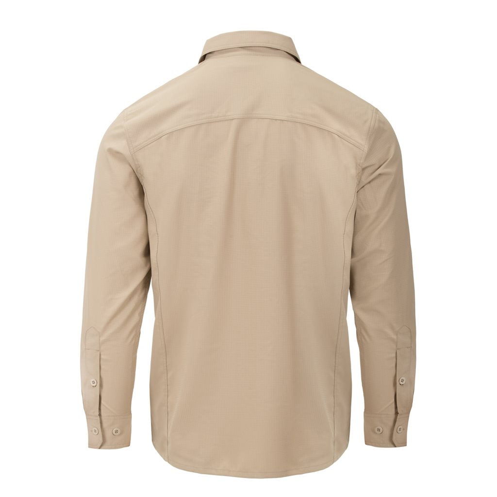Camisa DEFENDER MK2 TROPICAL Silver Mink, ligera, manga larga, cierre con botones y cuatro bolsillos