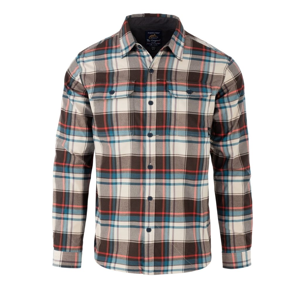 Camisa GREYMAN manga larga Coral Crimson con bolsillos de pecho
