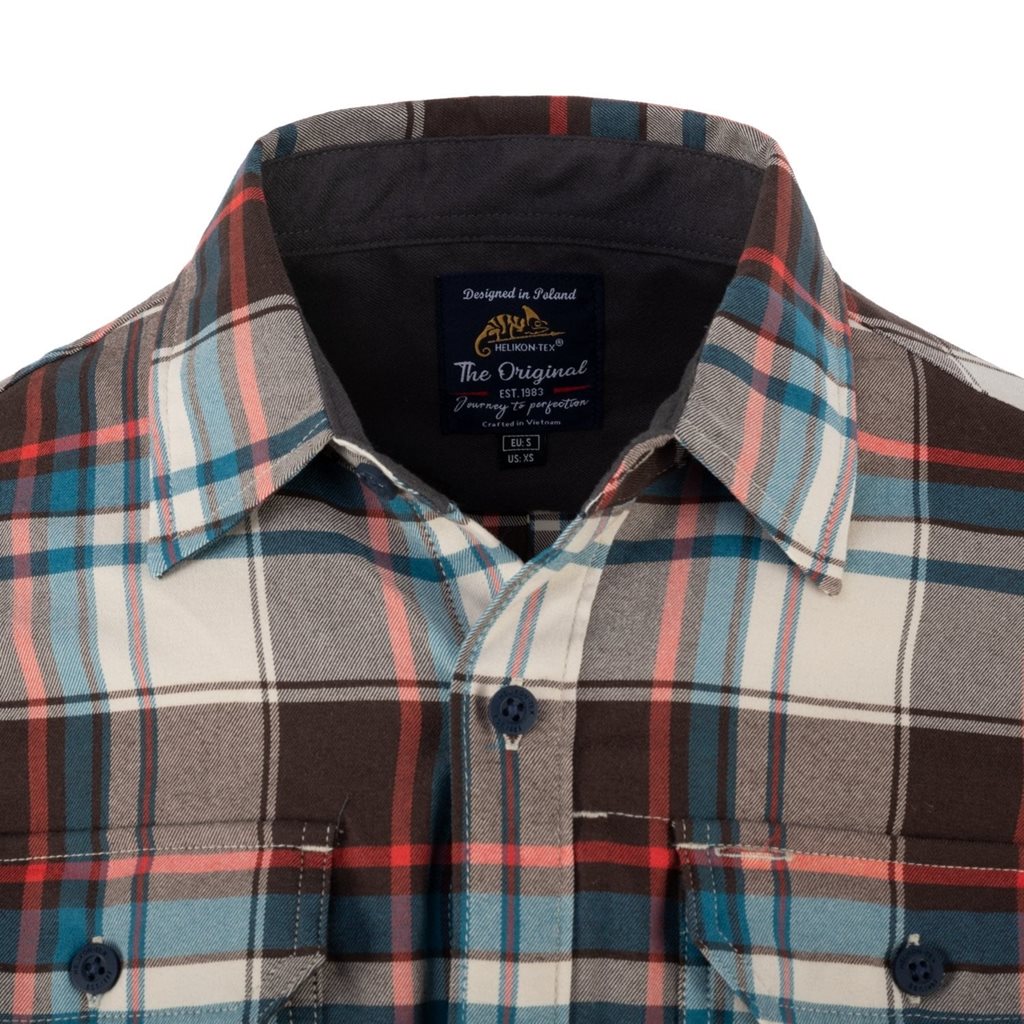 Camisa GREYMAN manga larga Coral Crimson con bolsillos de pecho