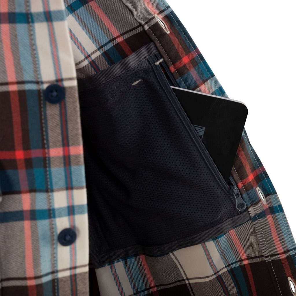 Camisa GREYMAN manga larga Coral Crimson con bolsillos de pecho