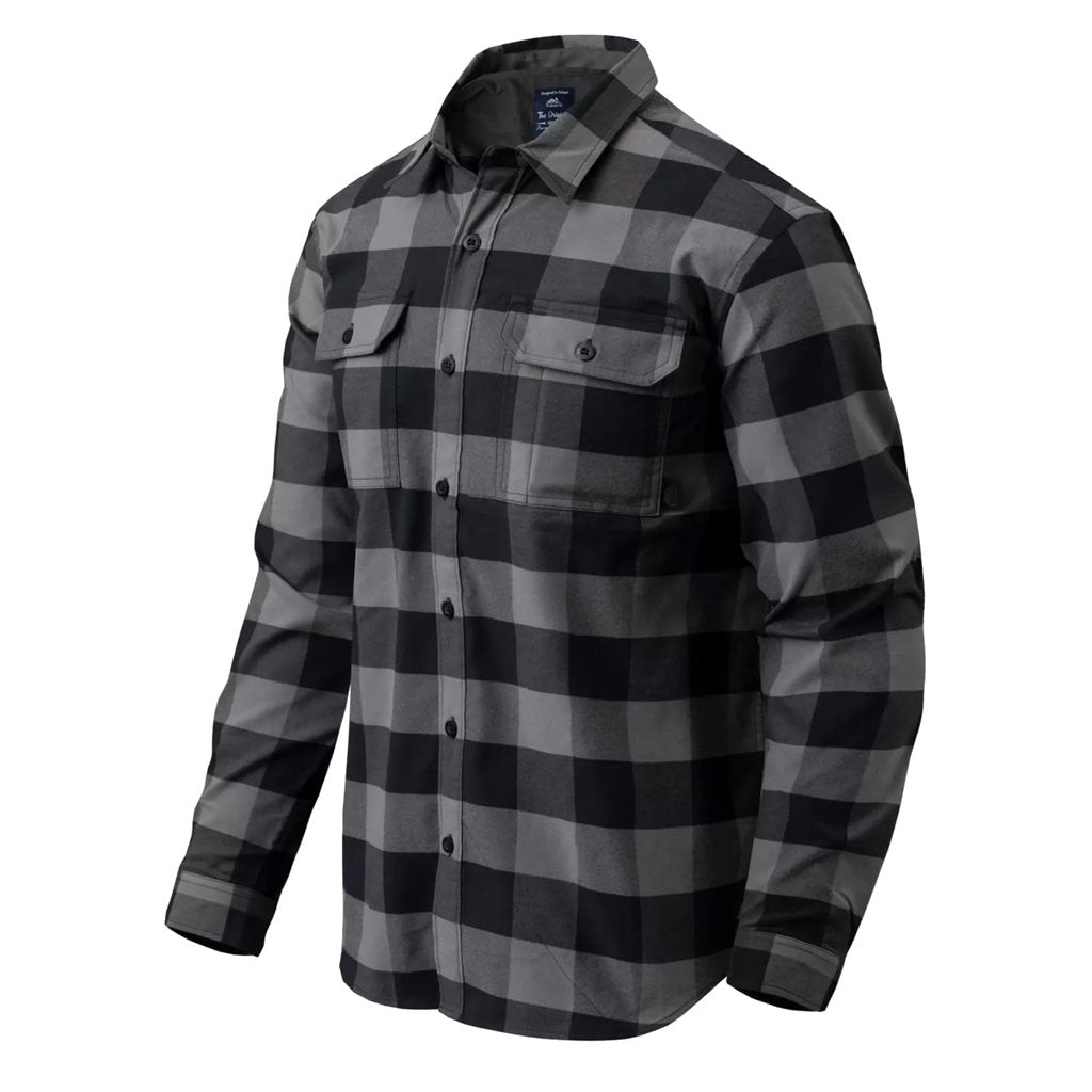 Camisa GREYMAN manga larga gris, ligera y transpirable con bolsillos de pecho y bolsillo interior con cremallera