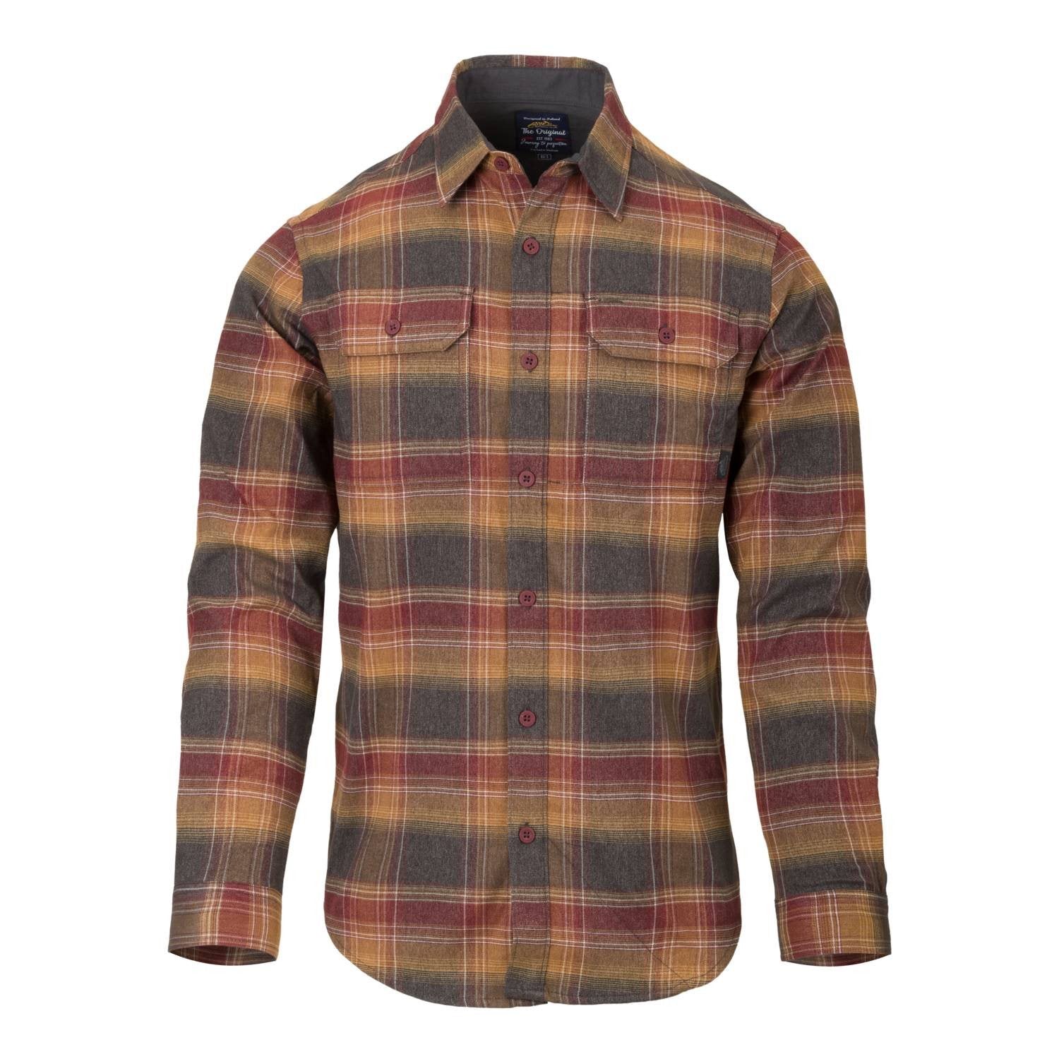 Camisa GREYMAN Amber Plaid de manga larga con bolsillos y cierre de botones