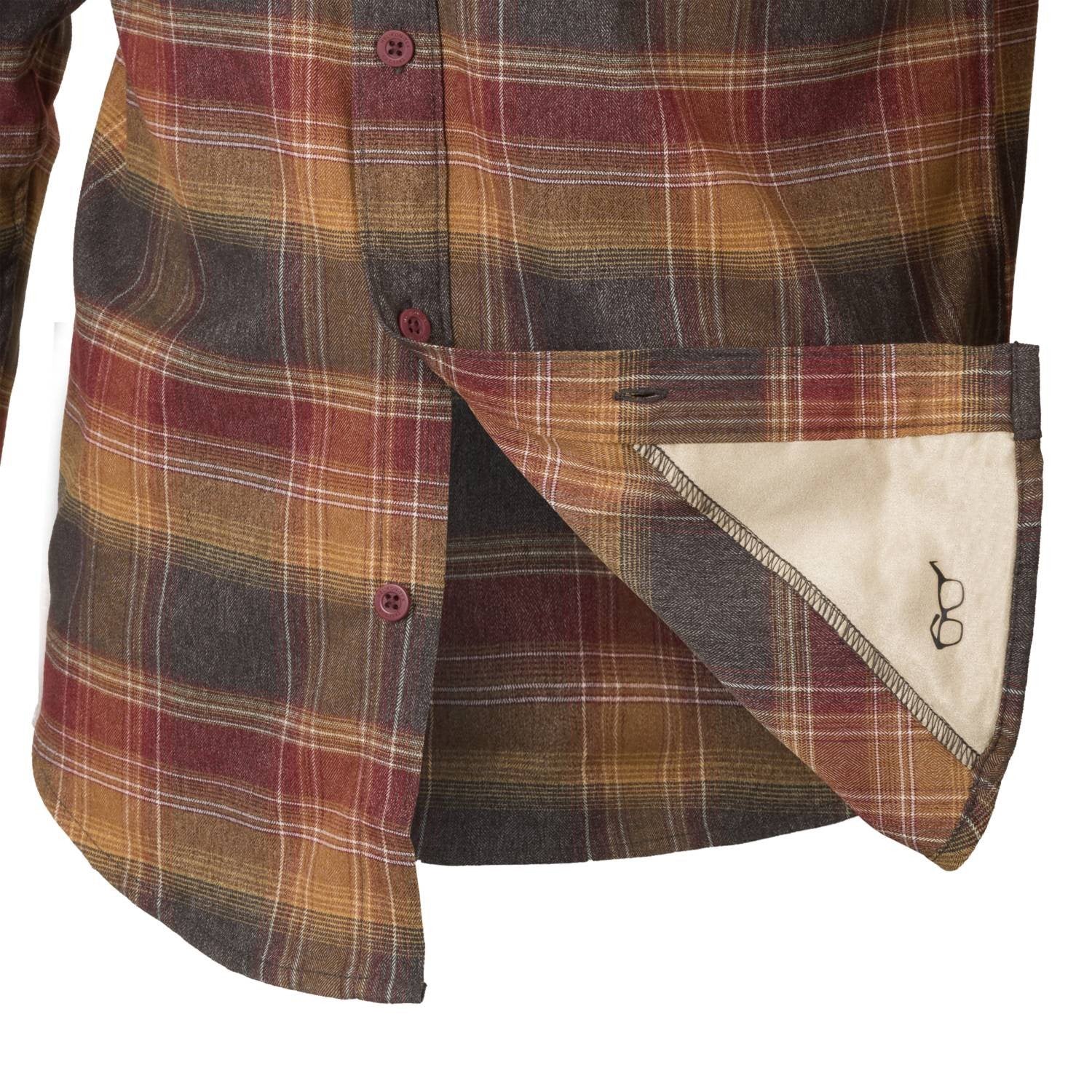 Camisa GREYMAN manga larga Coral Crimson con bolsillos de pecho
