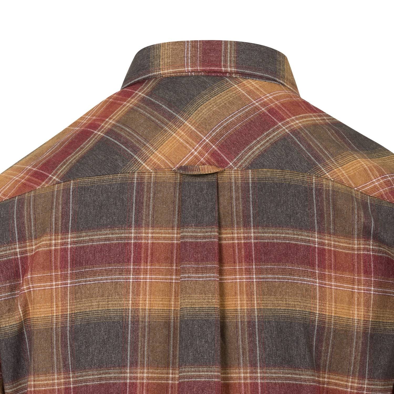 Camisa GREYMAN manga larga Coral Crimson con bolsillos de pecho