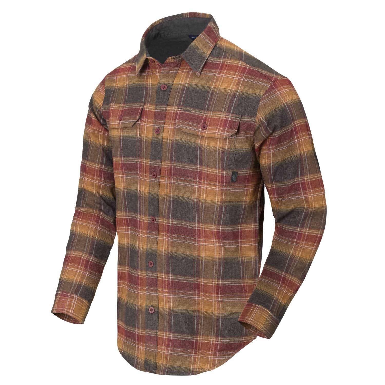 Camisa GREYMAN Amber Plaid de manga larga con bolsillos y cierre de botones