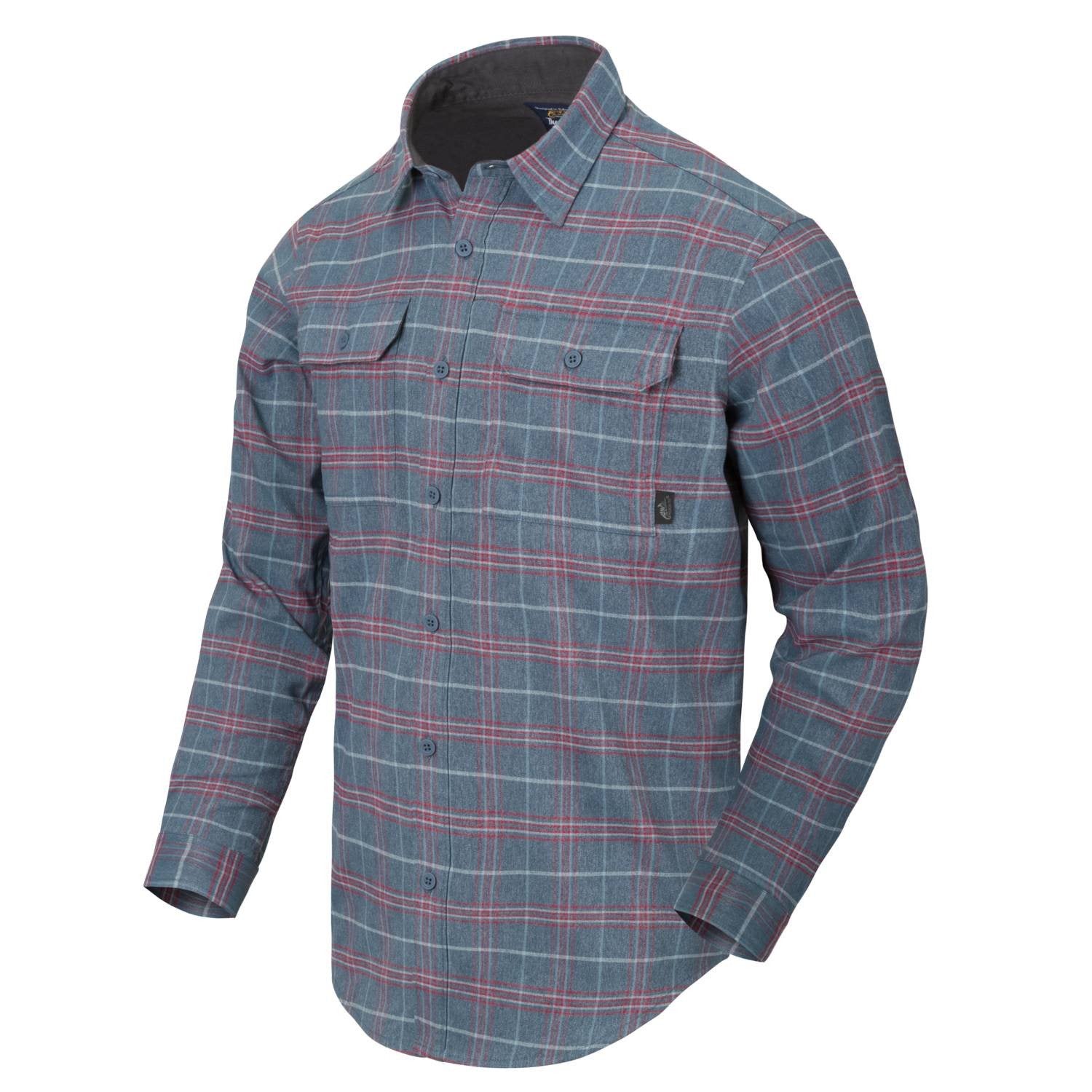 Camisa GREYMAN manga larga GRAPHITE PLAID, ligera y transpirable con bolsillos de pecho y bolsillo interior con cremallera