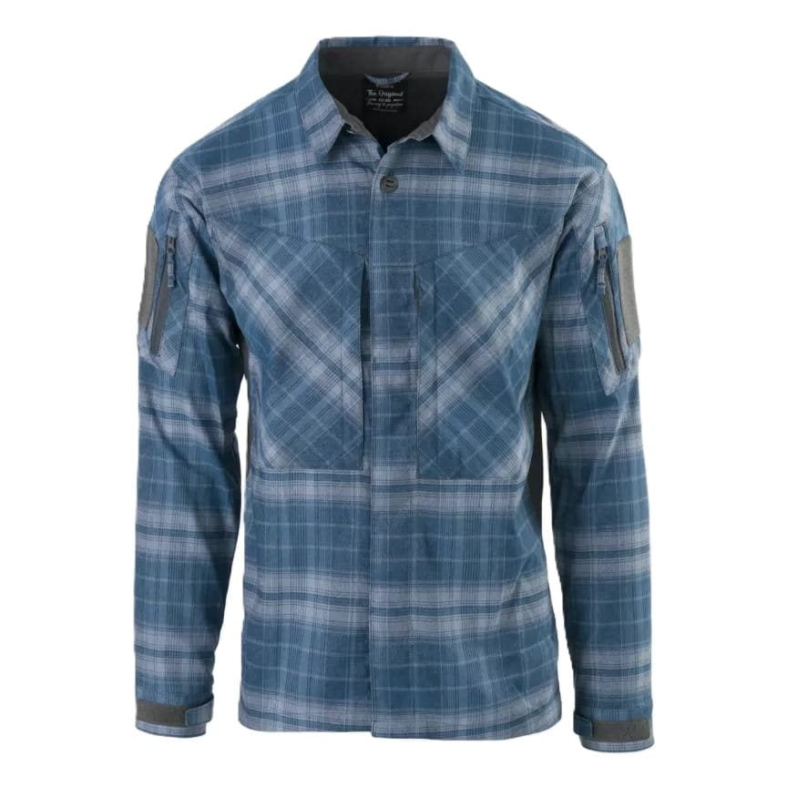 Camisa MBDU Western Blue Plaid en cuadros azules, ligera y resistente