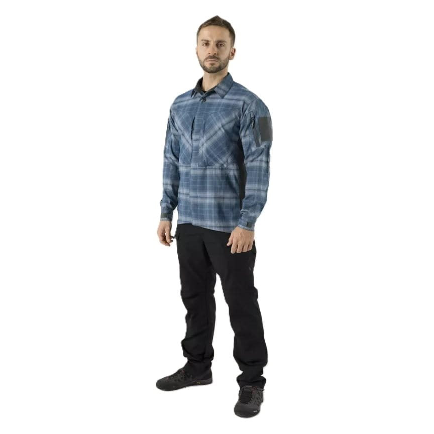 Camisa MBDU Western Blue Plaid en cuadros azules, ligera y resistente
