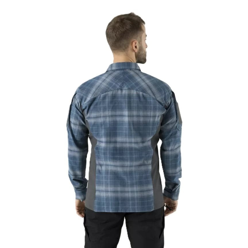 Camisa MBDU Western Blue Plaid en cuadros azules, ligera y resistente