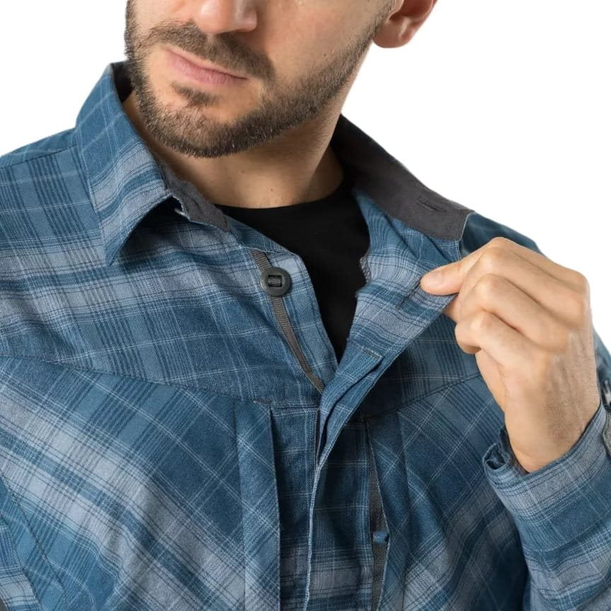 Camisa MBDU Western Blue Plaid en cuadros azules, ligera y resistente