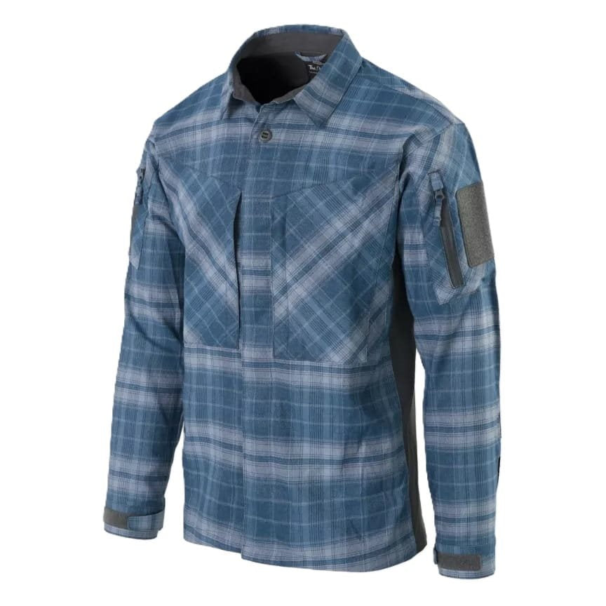 Camisa MBDU Western Blue Plaid en cuadros azules, ligera y resistente