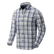 Camisa TRIP manga larga Indigo Plaid a cuadros con bolsillos y cremalleras YKK®