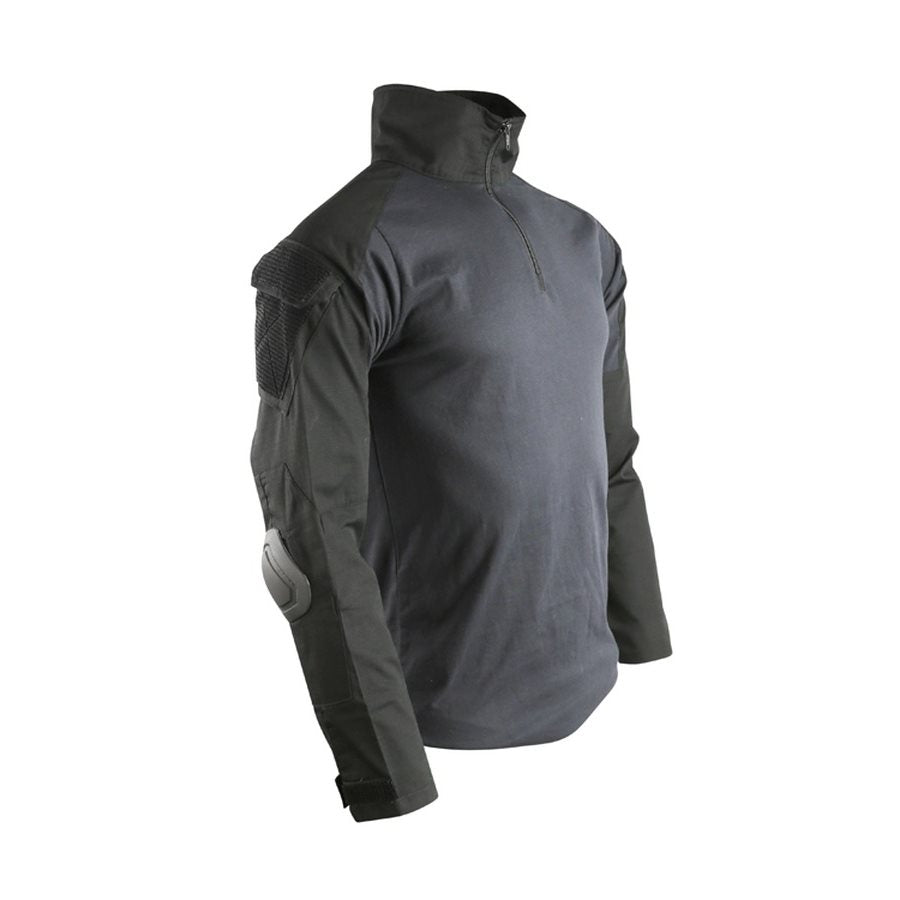 Camisa táctica Spec-Ops UBACS negra con cremallera y bolsillos en ambas mangas