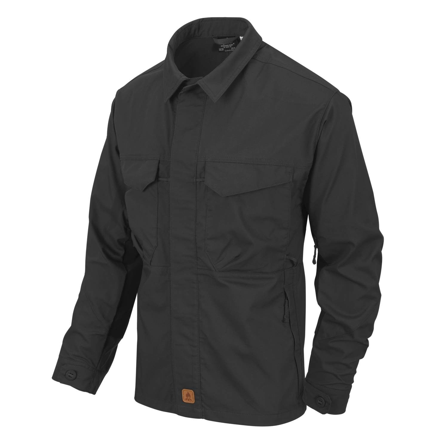 Camisa WOODSMAN negra HELIKON-TEX con DuraCanvas y VersaStretch