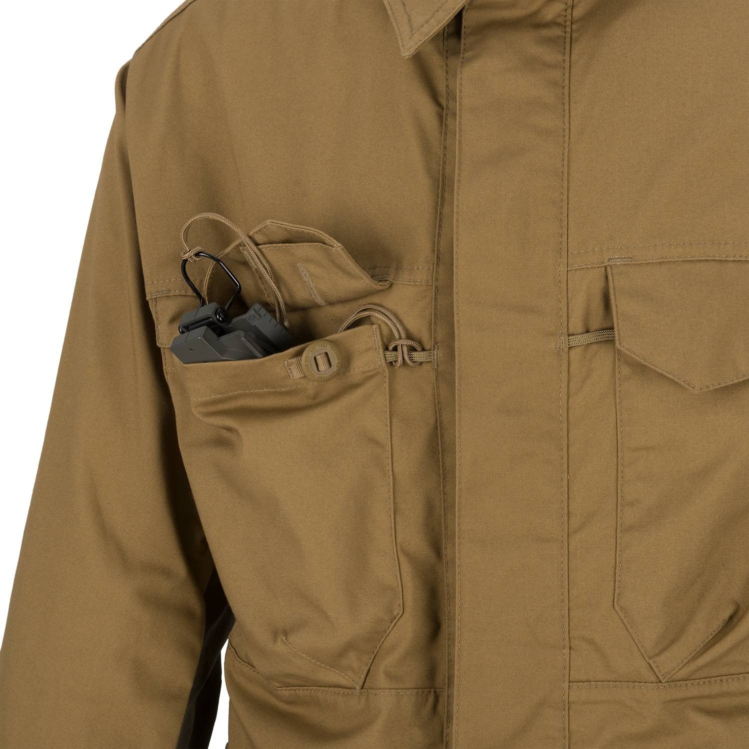 Camisa WOODSMAN Coyote/Taiga Green de Helikon-Tex en DuraCanvas y VersaStretch