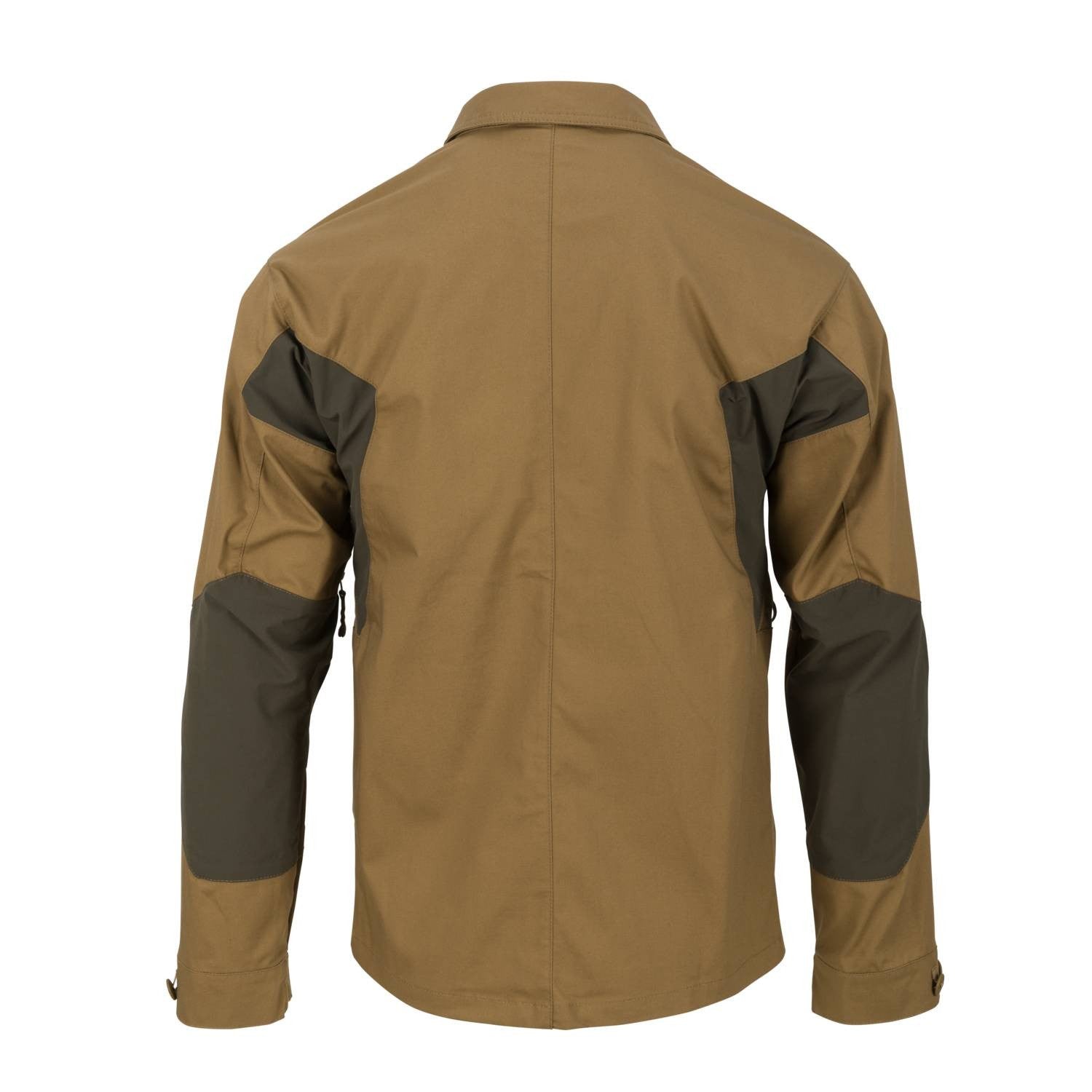 Camisa WOODSMAN Coyote/Taiga Green de Helikon-Tex en DuraCanvas y VersaStretch