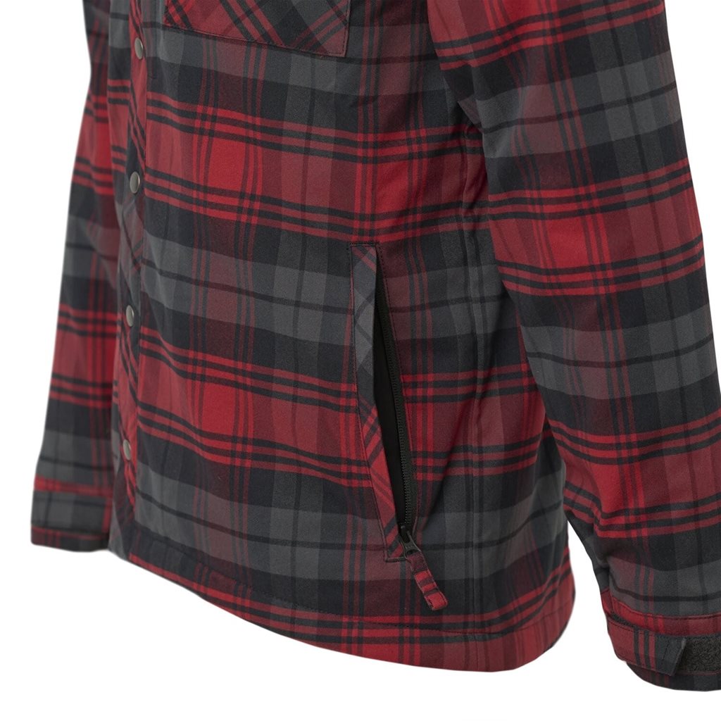 Camisa acolchada WER WARDEN Slate Crimson, de cuadros, forro y exterior elásticos, relleno poliéster 60 g/m²