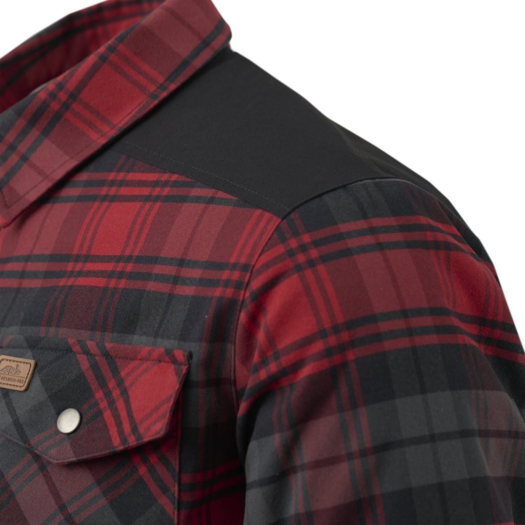 Camisa acolchada WER WARDEN Slate Crimson, de cuadros, forro y exterior elásticos, relleno poliéster 60 g/m²