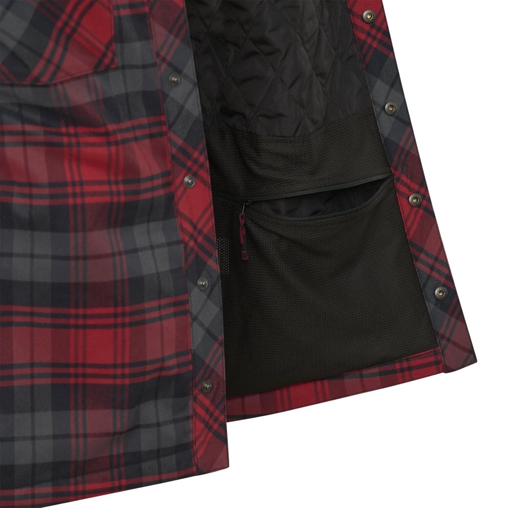 Camisa acolchada WER WARDEN Slate Crimson, de cuadros, forro y exterior elásticos, relleno poliéster 60 g/m²