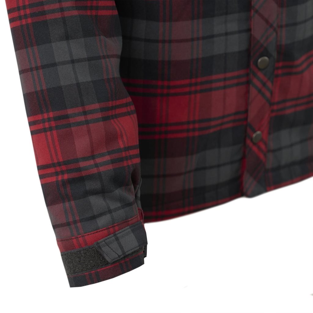 Camisa acolchada WER WARDEN Slate Crimson, de cuadros, forro y exterior elásticos, relleno poliéster 60 g/m²