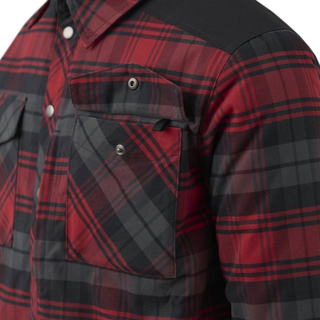 Camisa acolchada WER WARDEN Slate Crimson, de cuadros, forro y exterior elásticos, relleno poliéster 60 g/m²