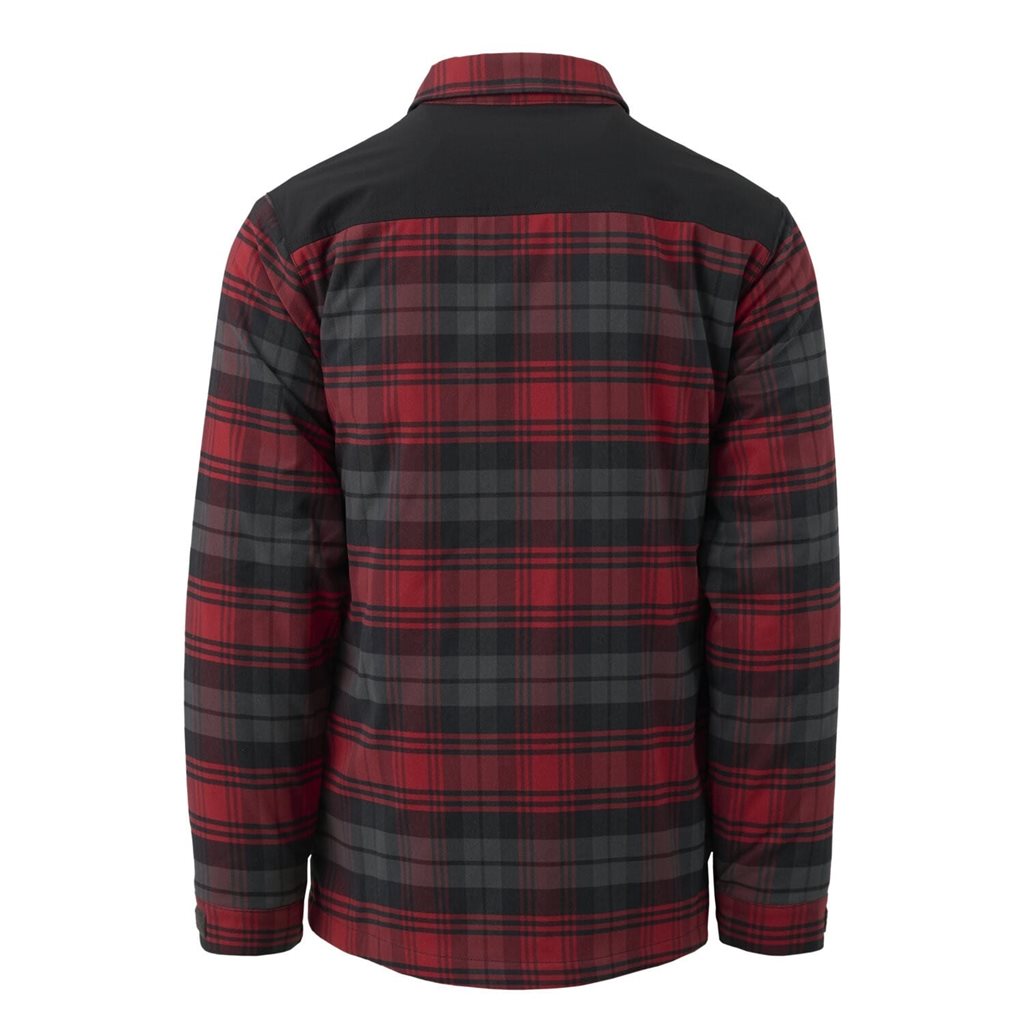 Camisa acolchada WER WARDEN Slate Crimson, de cuadros, forro y exterior elásticos, relleno poliéster 60 g/m²