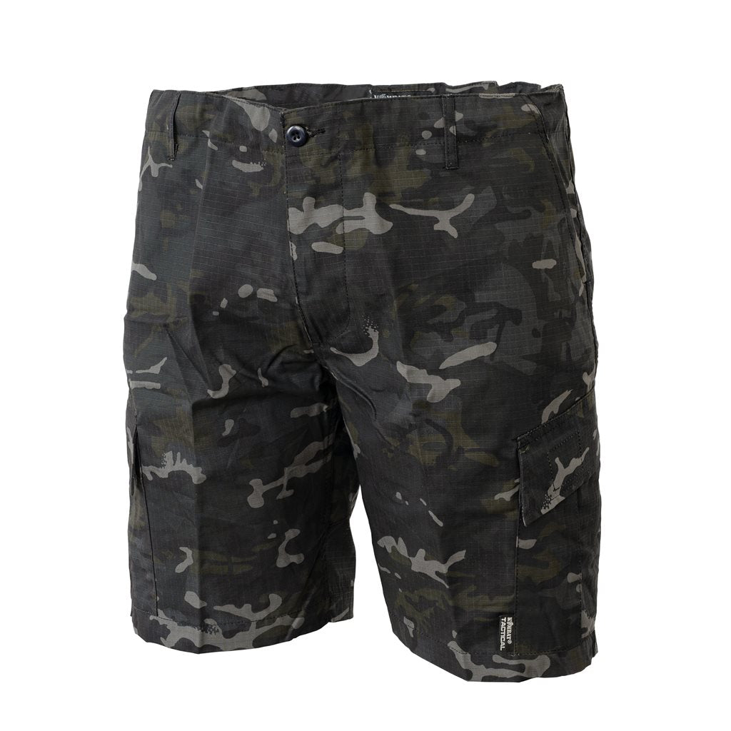 Pantalones cortos corte ACU en rip-stop con cierre de cuatro botones y seis bolsillos