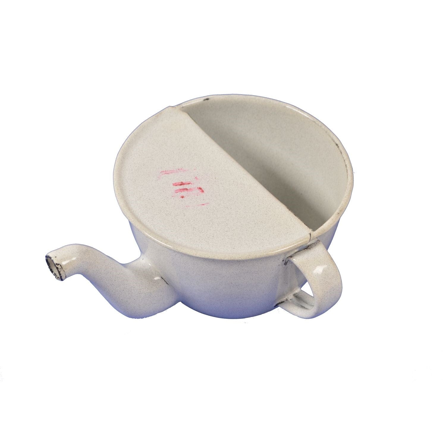 Taza esmaltada tipo jarrita para enfermos con etiqueta Sfinx