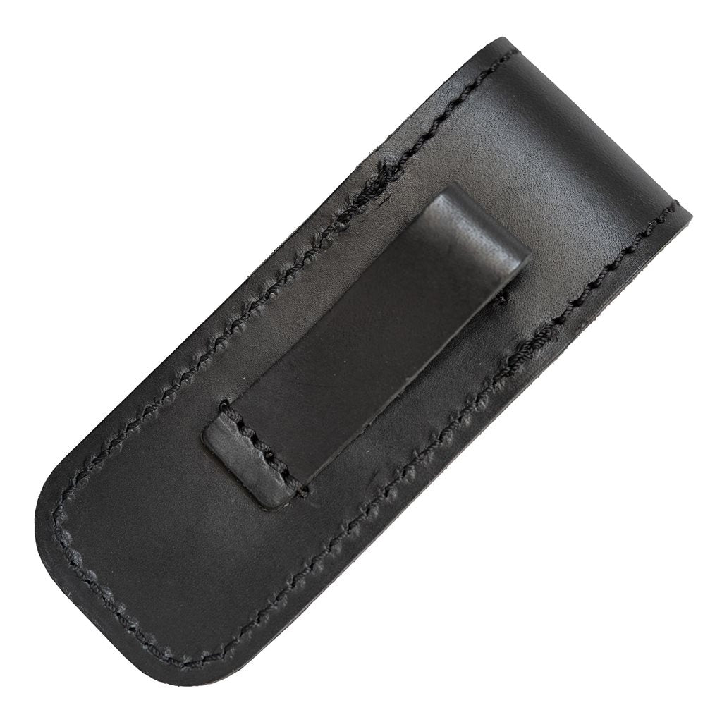 Funda de cuero negra para navaja plegable Mikov Predator, hasta 12 cm cerrada