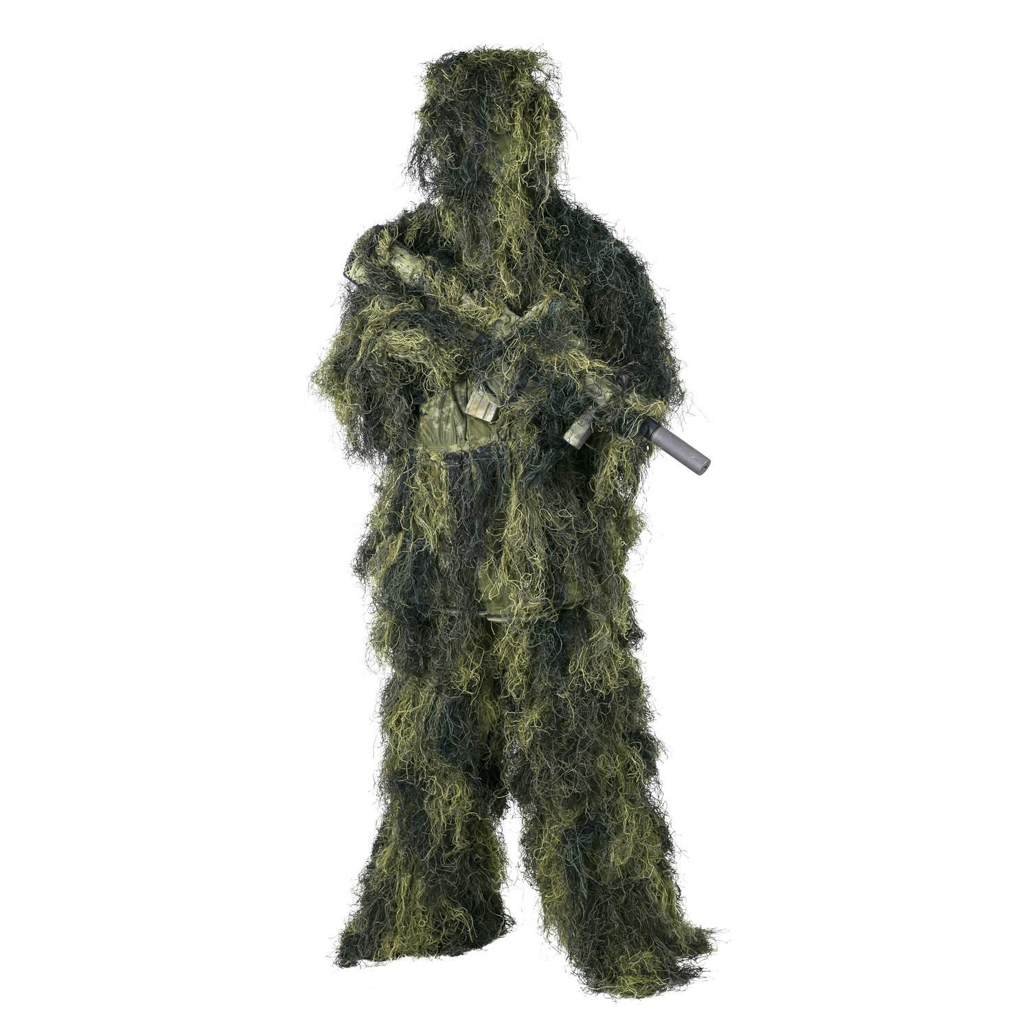Traje Ghillie camuflaje Digital Woodland de 4 piezas con bolsa de transporte