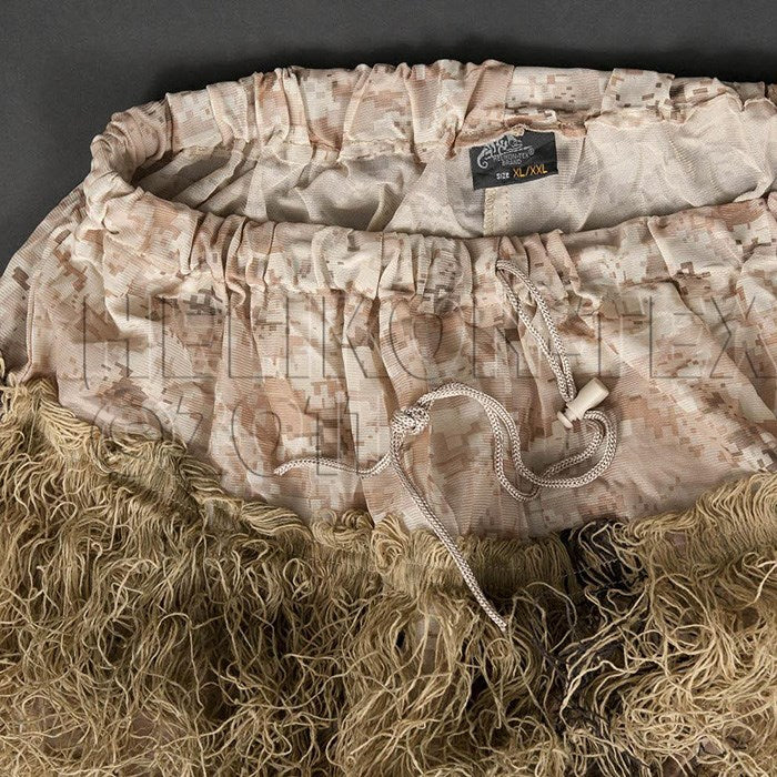 Traje Ghillie Digital Desert: cuatro piezas (pantalones, chaqueta, sombrero, cinta) con bolsa de transporte
