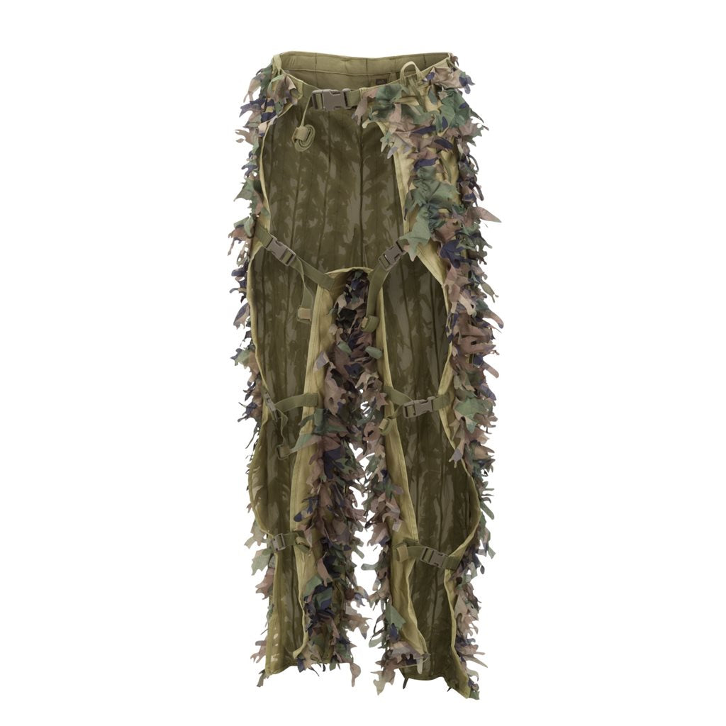 Traje de camuflaje LEAF de HELIKON-TEX con chaqueta y pantalones adornados con hojas recortadas por láser, patrón US Woodland