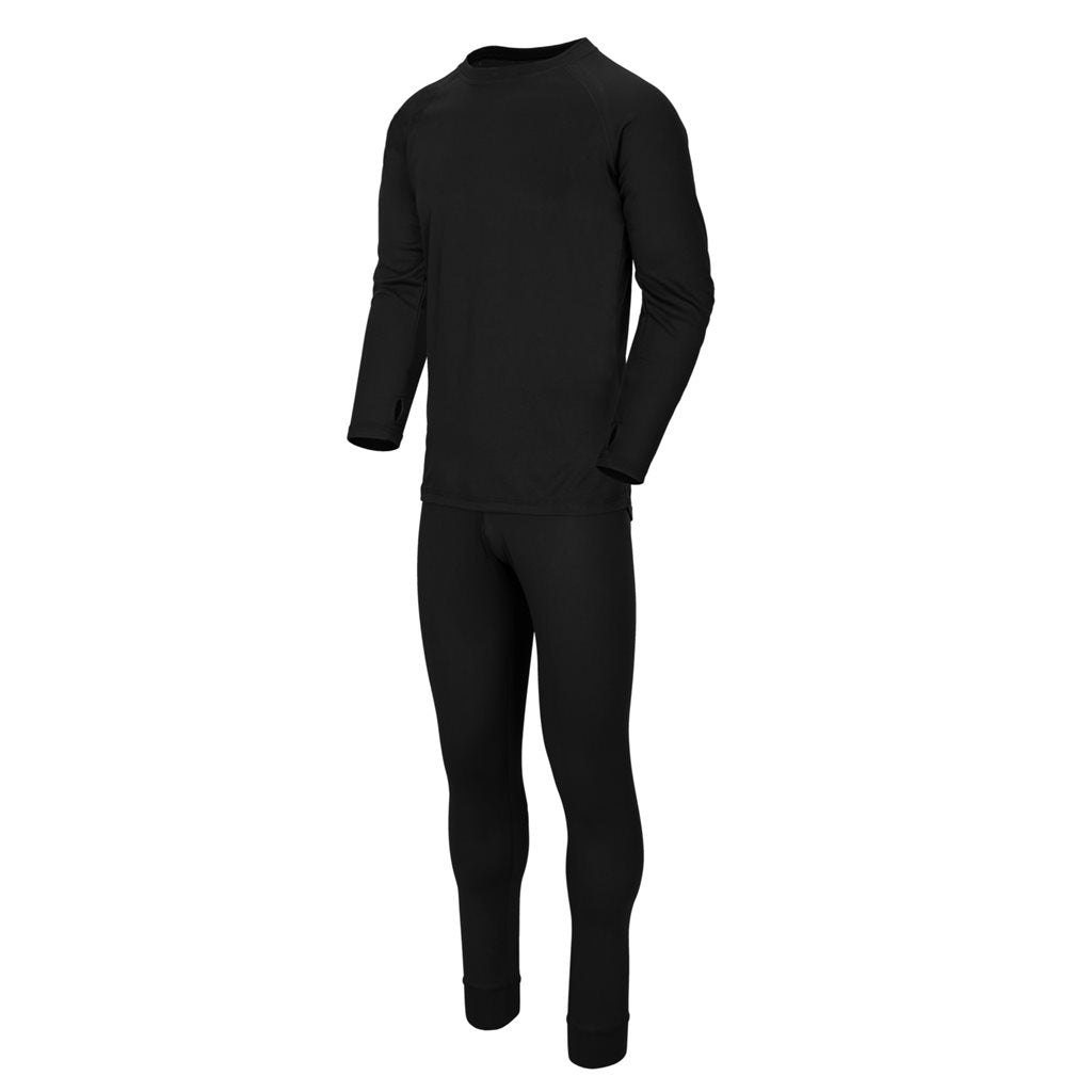 Conjunto térmico LEVEL 1 negro: camiseta y pantalón interior funcional