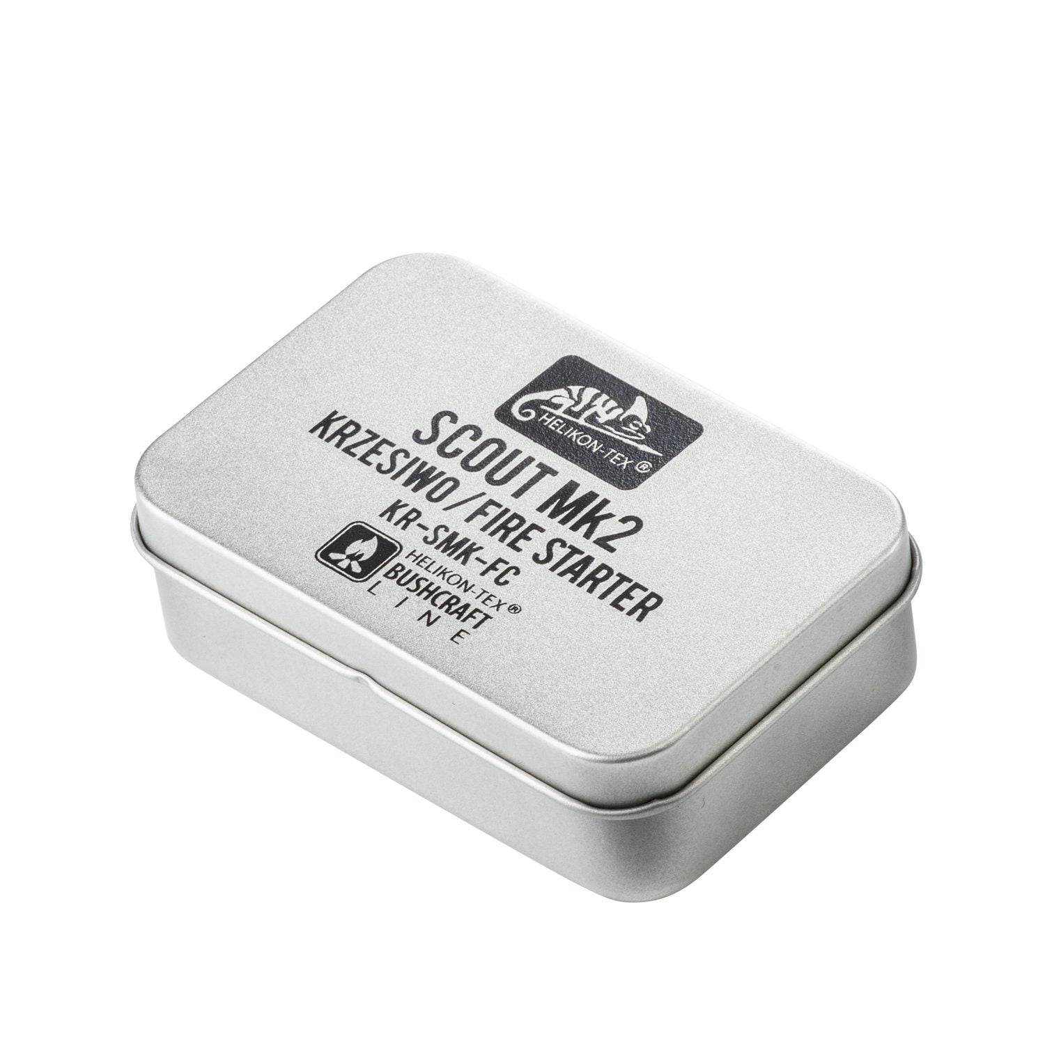 Set encendedor SCOUT MK2 en caja metálica con pedernal, tabletas y algodón inflamable - HELIKON-TEX
