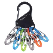 Llavero RACK con seis mosquetones de colores, 7 x 3 cm