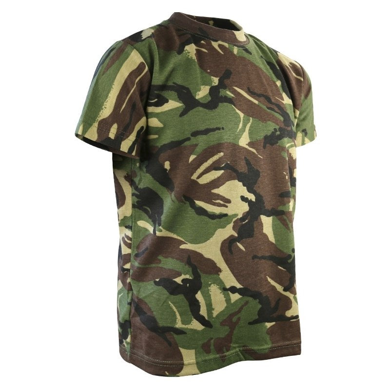 Camiseta infantil camuflaje británico DPM manga corta 50% algodón 50% poliéster